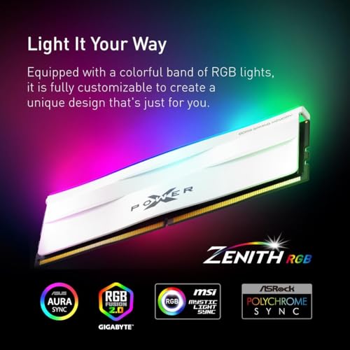 Image of Silicon Power DDR5 64GB (2x32GB) Zenith RGB 6000MT /s (PC5-48000) 288-pin CL30 1.35V UDIMM Desktop Memory Module RAM White SU064GXLWU60AFDHEC