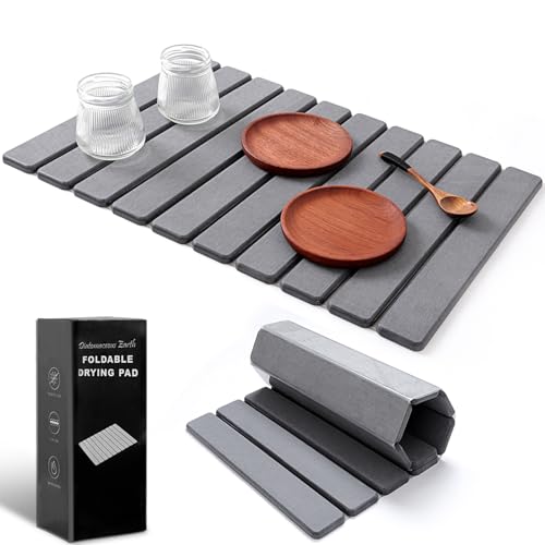 Large Stone Drying Mat for Kitchen Counter & Bathroom Floor – Quick Dry Diatomaceous Earth Mat 24