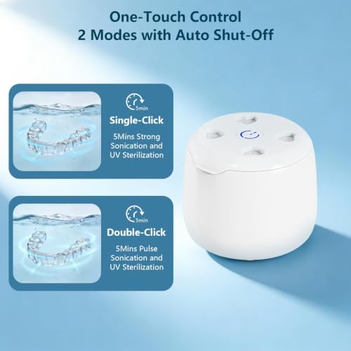 Image of Ultrasonic Denture Cleaner, with Portable UV Light for Home & Travel, White
