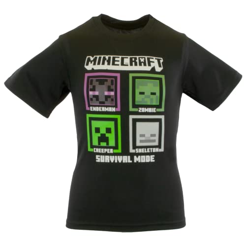 Minecraft Creeper Boys Athletic Gamer Top Graphic Tee Shirt 2 Pack (Black/Green, 4) #TOP1