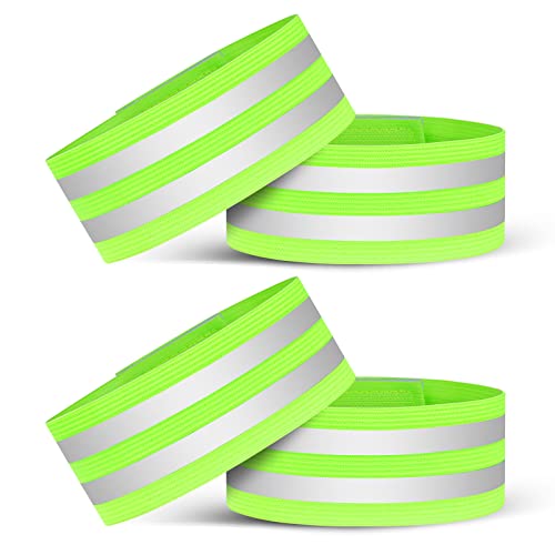 URAQT 4 PCS High Visibility Armbands, Double Reflective Wrist Strap, Running Safety Gear Reflective Wristbands Bike Ankle Bands Reflector Armband Hi Vis Arm Straps For Walking Cycling Running - Image 8