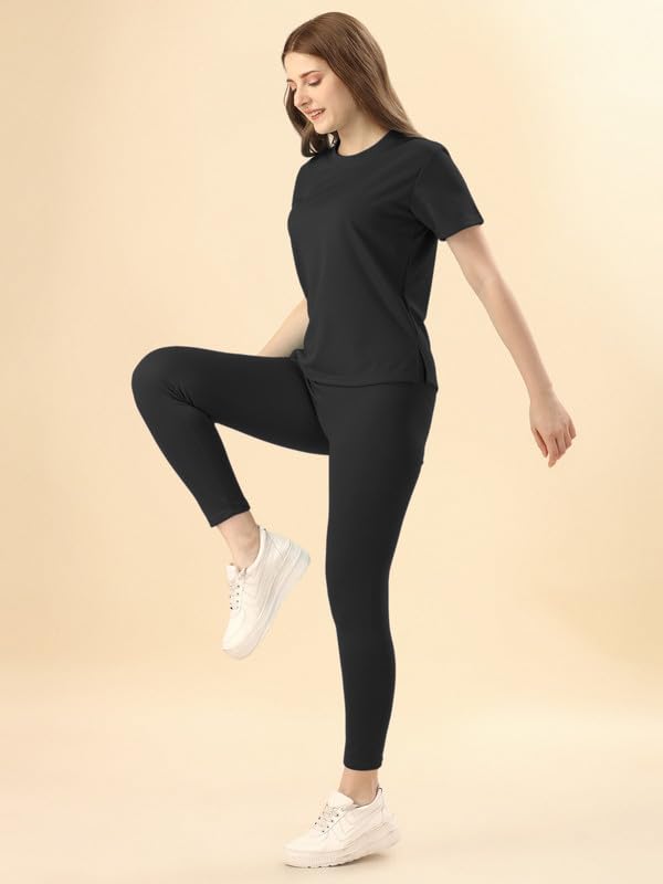 Image of DTR FASHION Cotton Blend Styled With Solid Lining Tracksuit | Co-ord Set For Women| Active Wear Suit Set For Women