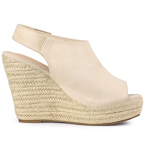 Espadrilles compensées légères beige taille 39 à bride arrière élastique