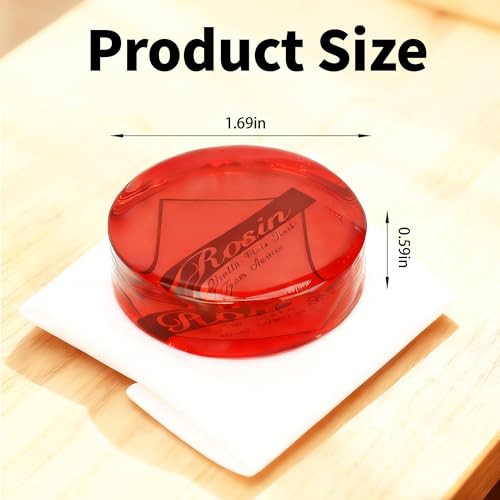 Violin Rosin,Cello Rosin,Round Natural Rosin with Light Low Dust,Excellent Grip,Protective Case for Violin,Viola,Cello (1- Pack Red)