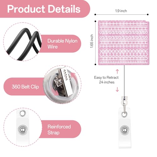 Teeglow Funny Pink Nurse Badge Reel Cute Funny Work Nurse Badge Reels Retractable Holder Nursing CNA RN Pediatric Doctor Medical Personnel Student Office Workers Nursing Gifts for Women
