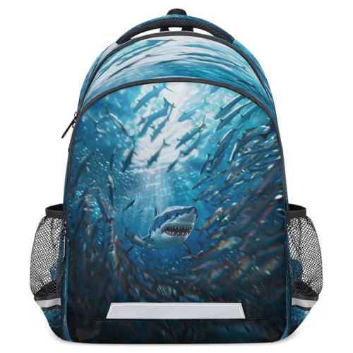 Sac à dos requin pour ordinateur et école stylé pour petits et grands