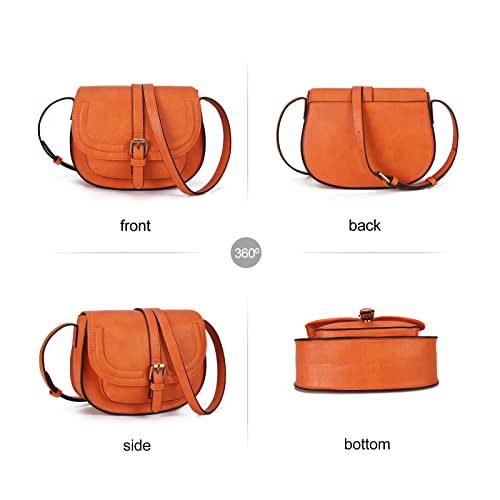 Image of AFKOMST Crossbody Bags for Women,Small Saddle Purse and Boho Cross Body Handbags,Vegan Leather