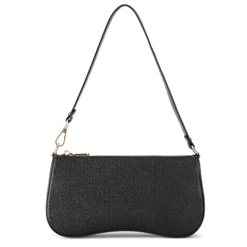 FALAN MULE Shoulder Bag for Women Small Trendy Hobo Handbag (Black) (Black)