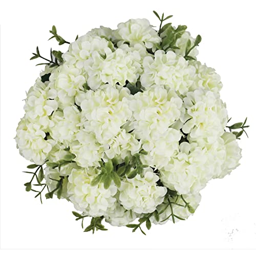 4 Bouquets de Fleur Artificielles Hortensia Fausse Fleur Artificielle Glorieuse Bouquet de Mariée pour Mariage pour la Décoration de Noces Domicile Bureau Hôtel Rebord de Fenêtre Blanc Cover