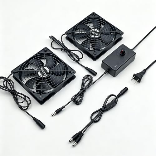 2-Pack 120mm AC Fans with Speed Controller