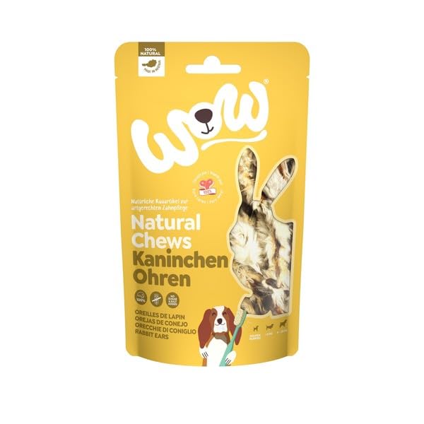 Wow Snacks Naturales para Perros | Varios Sabores | (Orejas De Conejo)
