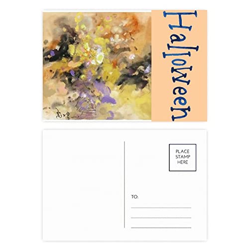 Peinture à l'huile nature morte fleurs Halloween : lot de 20 pièces pour décoration intérieure