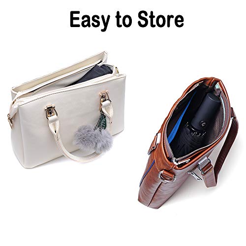 image for PFFY 2 PACKS Travel Umbrella Windproof 10 RIBS Auto Open & Close Colla