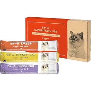 by Amazon（いなばペットフード） ちゅ~る 猫用おやつ とりささみバラエティ 14g×54本 1,356円（25.1円/本）送料無料！