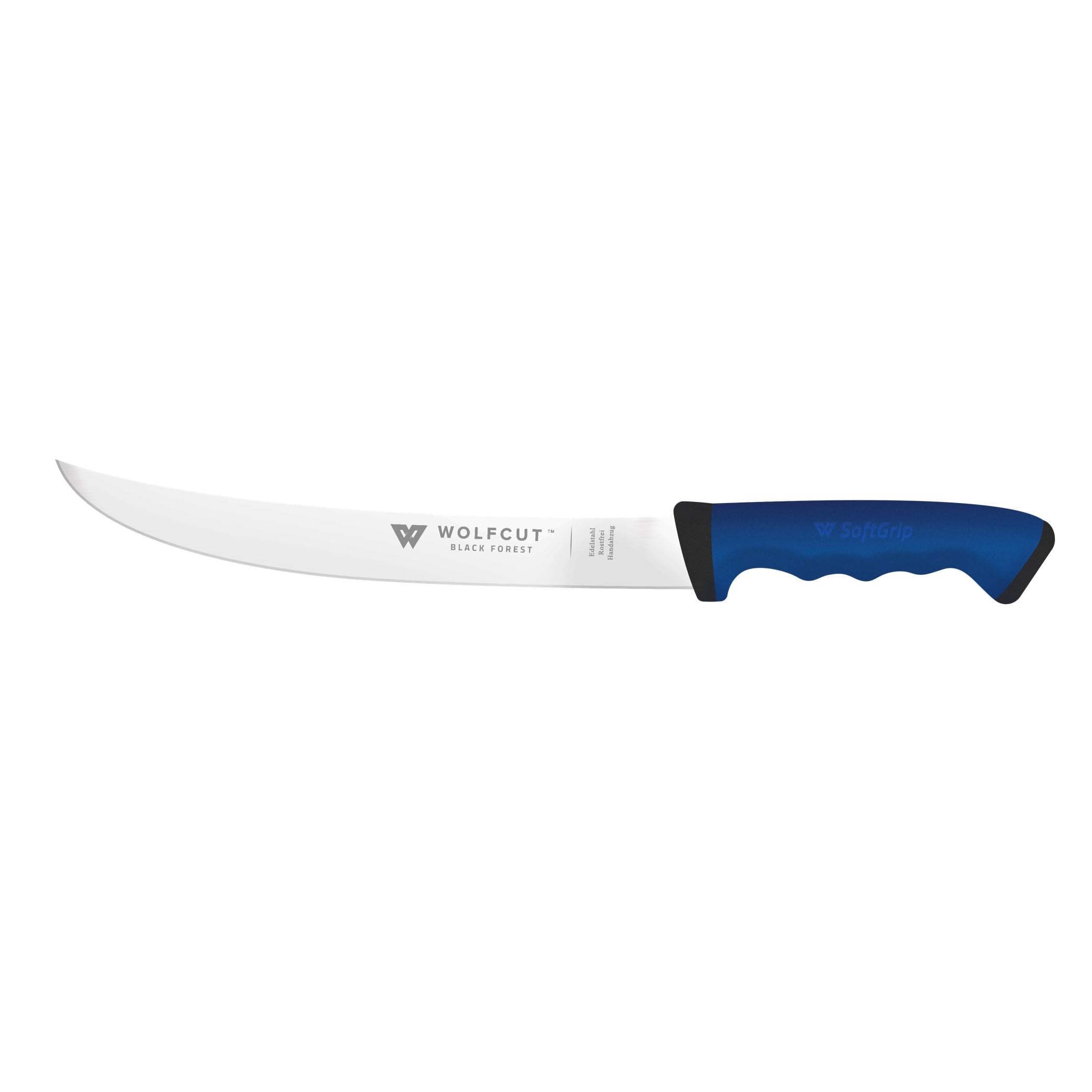 Wolfcut SoftGrip seria BLUE – 5-częściowy zestaw noży rzeźniczych – nóż do filetowania 13 i 15 cm, nóż do wykrawania, nóż do krojenia