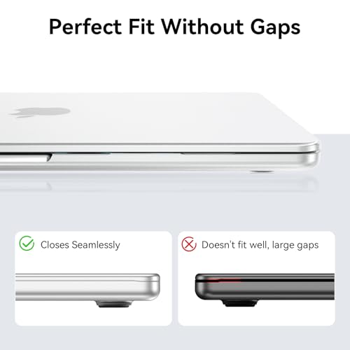 Image of EooCoo Case Compatible with MacBook Air 15 inch M5 2026 2025-2023 Release M4 M3 M2 Model A3448 A3241 A3114 A2941, Plastic Hard Shell Case & Keyboard Cover & Screen Protector, Original Clear