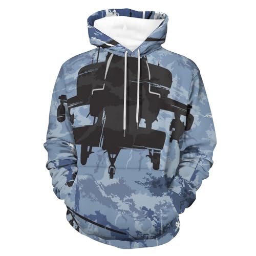 Sweats à capuche hélicoptère manche longue pull homme femme S