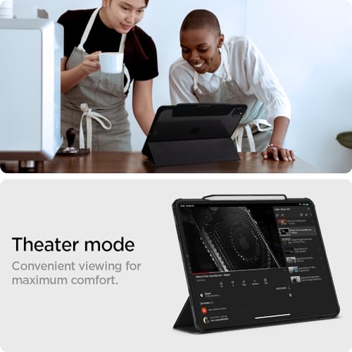 Image of Spigen for iPad Pro 12.9 inch Case M2 6th Generation (2022) / 5th Generation (2021), Ultra Hybrid Pro with Clear Transparent Back and Pencil Holder, Black
