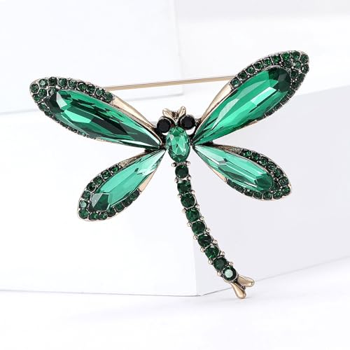 Image of Dragonfly Brooch Rhinestone /Enamel Dragonfly Brooches Lapel Pin for Women Elegant Outfits Dragonfly Jewelry Gifts