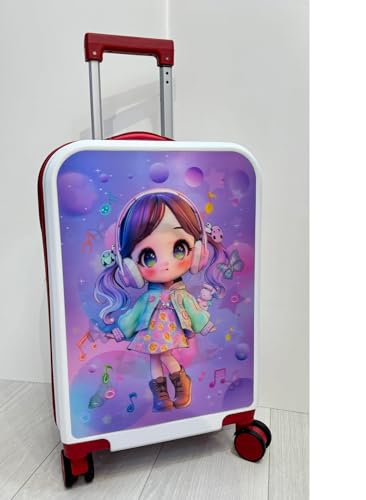 Image of Handcuffs Kids Carry On Luggage Hardside Rolling Suitcase 20 Inches Travel Trolley Bag (Pink)