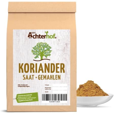 Koriander gemahlen 250g | fein gemahlene Koriandersaat | würzig, nussig und leicht süßlich im Geschmack | Korianderpulver | vom Achterhof