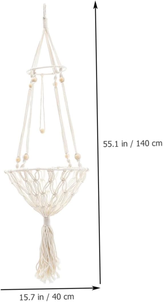 Decorative Bohemian Woven Hanging Cat Hammock Bed, 40cm Wear-Resistant Pet Nest for Indoor Cats to 30 Lbs, Household Kitten Accessory