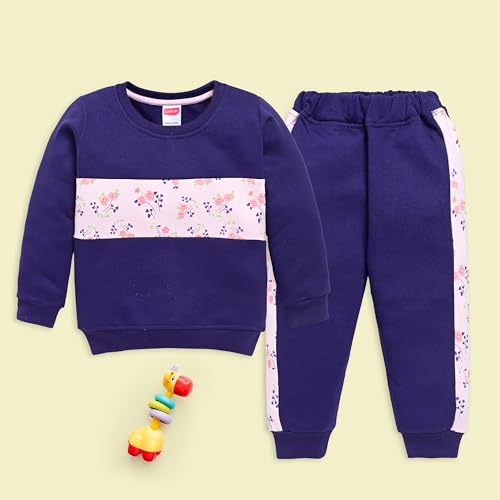 Image of LuvLap Baby Girls Full Sleeve Sweatshirt & Pyjama Set