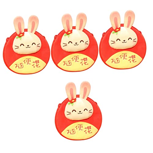 NOLITOY 4 Pçs Design Menina Festival Zodíaco Vermelho Para Coelho Sorte Primavera De Moeda Telefone