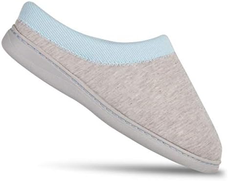 Hanes Women's Soft Waffle Knit Clog Slippers with Indoor/Outdoor Sole, Grey/Blue, X-Large | Image 6