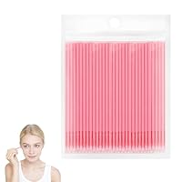 BUTBU 100 Stk Einweg Microbürsten Wimpernverlängerung, Wimpernverlängerungs Bürsten, Beauty-Salon & Hausgebrauch Eyelash Brush, Microbürstchen fürLashes Graft, Makeup, Mundpflege(Rosa)