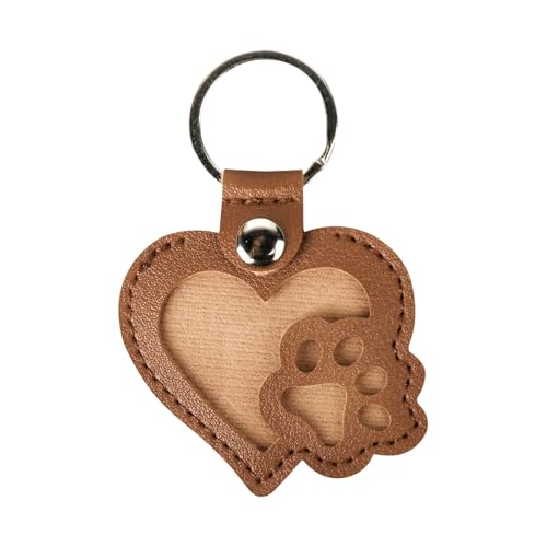Llavero conmemorativo para el cabello, diseño de recuerdo de gato (marrón, 6,5 x 6 cm)