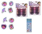 Unique Dora Boots and Friends Birthday Party Supplies Bundle Pack includes 8 Rings, 8 Glasses, 1 Dinosaur Sticker Sheet