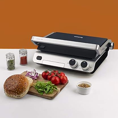 H.Koenig Kontaktgrill GR70 - Tischgrill - Panini Maker - Sandwich Maker - Leistung: 2000 W - Edelstahl - abnehmbare Platten - 180-Grad-Öffnung – Bild 7