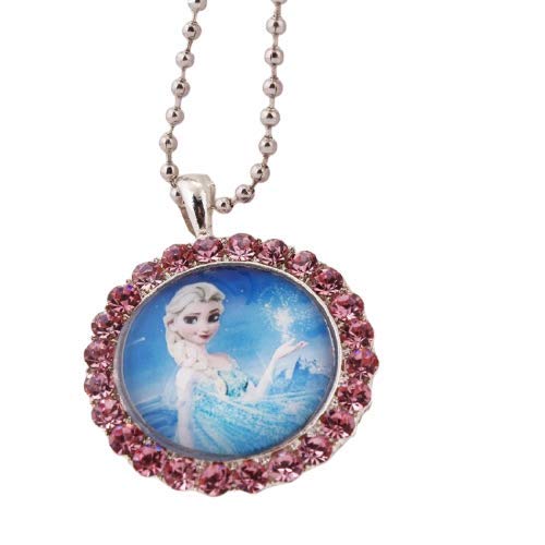 El Regalo Shiny Frozn El-sa Princess Crystals Pendant Necklace for Girls Kids/Kids Princess Jewelry Frozn Accessories