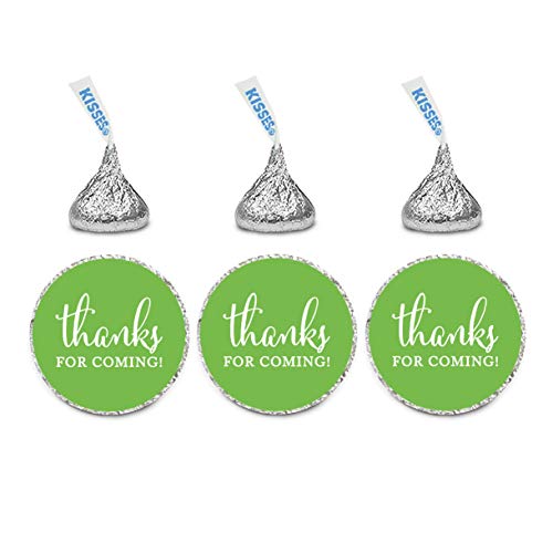 Andaz Press Chocolate Drop Labels Stickers, Thanks for Coming!, Kiwi Green, 240-Pack, for Wedding Birthday Party Baby Bridal Shower Kisses Party Favors Decor Envelope Seals