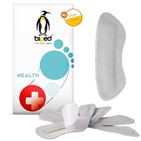 biped HEALTH 4 pary antypoślizgowych podpiętek - szybka pomoc przy za dużym obuwiu i twardym zapiętku - samoprzylepna podkładka pod piętę z miękkiej skóry welurowej z2392
