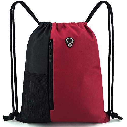 BeeGreen Cinch-Sack-Drawstring-Backpack-Bag for Women&Men Athletic Bags With Water Bottle Mesh Pockets