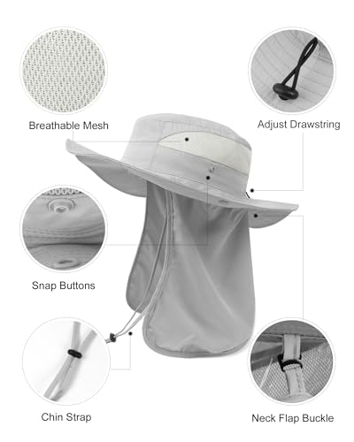 Image of Zylioo XXL Oversize UV Fishing Sun Hat for Big Heads,XL Quick Dry Boonie Hats,Large Cooling Safari Hats with Strap