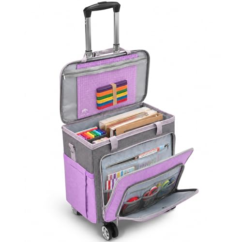 FINESUN Bolsa de Artesanato com Rodinhas Multifuncional Removível para Trabalho, Ensino, Escritório e Artesanato