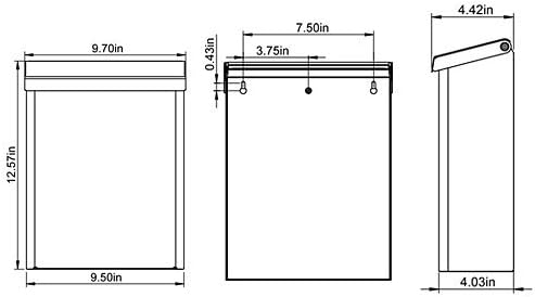 Gibraltar Mailboxes Designer Locking Medium Capacity Galvanized Steel Black, Wall-Mount Mailbox, DVK00000