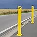LUNUMAOS Safety Bollard Industrial Yellow Powder Coated Impact Resistant Conspicuousness Steel Bollards, 48in x 5.5in Safety Bollard Q235 for Traffic Sensitive Area (48in x 5.5in)