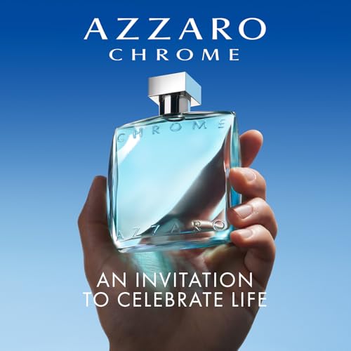 Image of Azzaro Chrome Eau de Toilette - Fresh Aquatic Mens Cologne - Citrus, Woody, Musky Fragrance -Fresh Notes of Bergamot - Everyday Wear - Classic Summer Beach Scent - Luxury Perfumes for Men