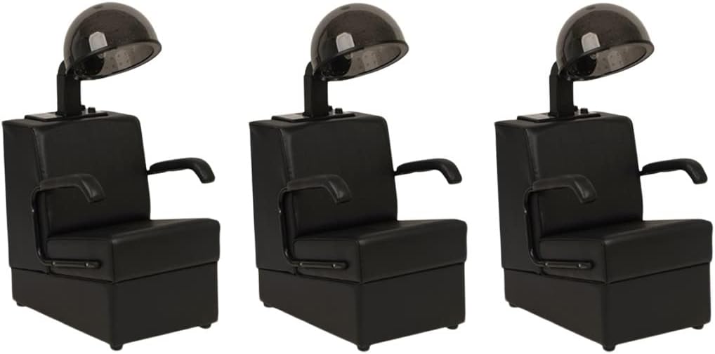 Buy-Rite Kate Set of 3 Professional Salon Hair Dryer and Chair Combos - 980 Watt Hooded Dryers with Wood Frame Chairs, Removable Arms, UL & CSA Approved, BR-3OD-431/3HL-1500 product image