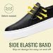 Jeossy Women's Black Slip On Shoes Casual Fashion Sneakers 8010 Arch Support Loafers for Women with Zipper Size 9.5 (DJY8010 blackperf 09.5)