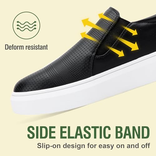 Image of Jeossy Women's Slip On Shoes Casual Fashion Sneakers 8010 Arch Support Loafers for Women with Zipper