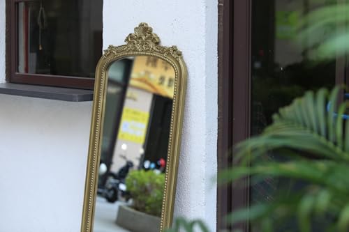 La mejor selección de Espejos de suelo los preferidos por los clientes. 44 PILIHOME Espejo de suelo dorado vintage inclinado, espejo de pared ornamentado antiguo, de longitud completa, espejo barroco francés de cuerpo completo | madera maciza (dorado, 60...