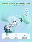 IClever Casques pour enfants, Bluetooth 5.4 Air Casques d'oreille ouverts de conduction, volume sécuritaire 74 et 85 dBA, Effacer l'audio, 360° Casque sans fil pour iPad/Voyage/Sport ultra-léger et confortable pour enfants
