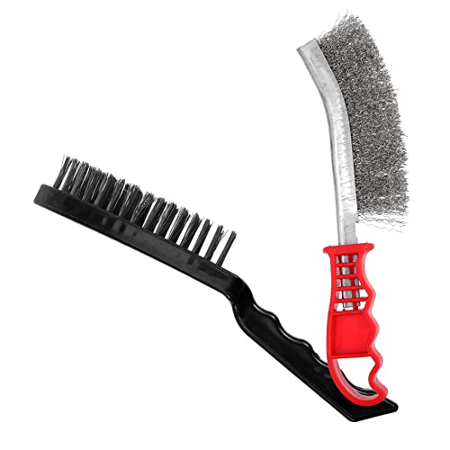 WEKADRIN 2 Piezas Cepillo de Limpieza cepillos de Limpieza cepillos Limpieza Herramienta práctica Rust Remover Cleaning Brush Cepillo casero Alambre Duradero Cepillo de Alambre Silver