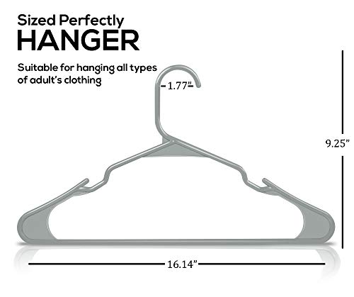 Utopia Home Clothes Hangers 50 Pack - Plastic Hangers Space Saving - Durable Coat Hanger With Shoulder Grooves (Grey) #TOP1