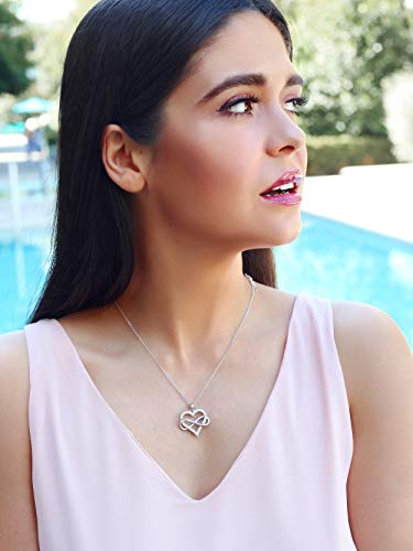 Jes & Jani NECKLACE-OCT-WHITE Infinity Heart Necklace For Women, Love Heart Pendant thumb #3